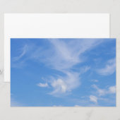 Blauwe hemel met wazige wolken briefpapier (Voorkant / Achterkant)