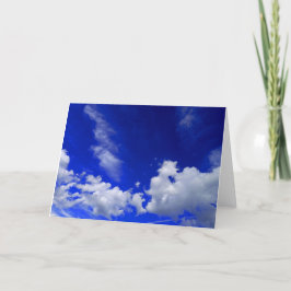 Blauwe hemel met wolken bedankkaart