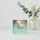 blauwe hemel met wolken fotokunst aangepast vierkante visitekaartje (Staand voorkant)