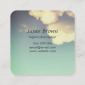 blauwe hemel met wolken fotokunst aangepast vierkante visitekaartje (Achterkant)