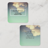 blauwe hemel met wolken fotokunst aangepast vierkante visitekaartje (Voorkant / Achterkant)