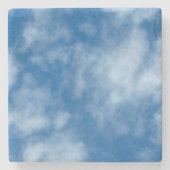 Blauwe hemel met wolken stenen onderzetter (Voorkant)
