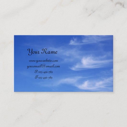 Blauwe hemel met wolken voor achtergrond visitekaartje (Voorkant)