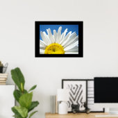 Blauwe hemel prints Witte Daisy Flower (Thuiskantoor)