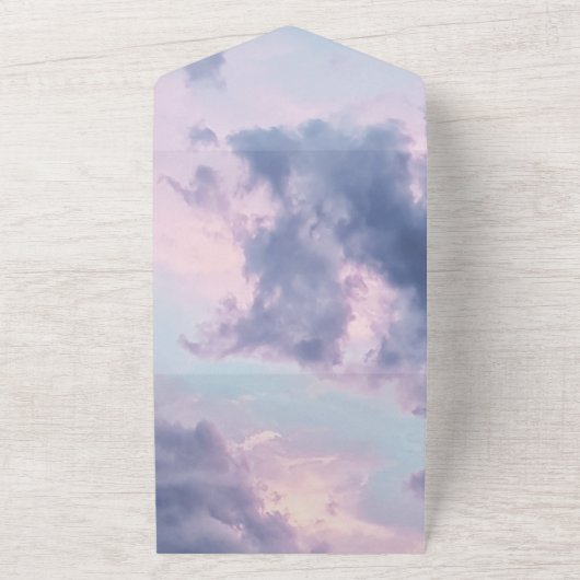 Blauwe hemel romantisch All-in-One Wedding Invite All In One Uitnodiging (Buitenkant)