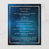 Blauwe hemel ster schijnt foto begrafenisprogramma (Achterkant)