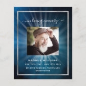 Blauwe hemel ster schijnt foto begrafenisprogramma (Voorkant)