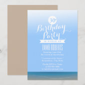 Blauwe hemel strand thema Birthday Partij Kaart (Voorkant / Achterkant)