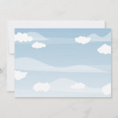 Blauwe hemel troebele huwelijksuitnodiging kaart (Achterkant)