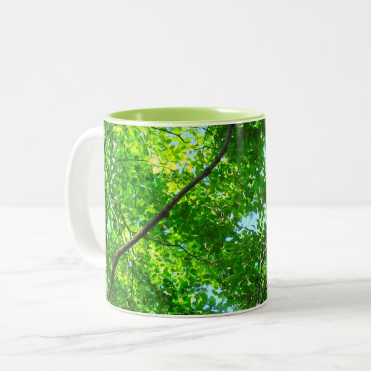 Blauwe hemel tweekleurige koffiemok (Voorkant links)