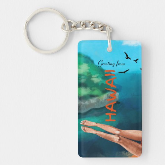 Blauwe hemel van Hawaï, mooie acrylische Sleutelha Sleutelhanger (Voorkant)