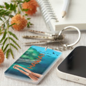 Blauwe hemel van Hawaï, mooie acrylische Sleutelha Sleutelhanger (Voorkant Rechts)