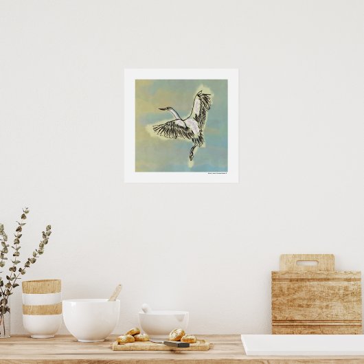 Blauwe hemel voor vogels Origineel Deco Schilderen Poster (Keuken)