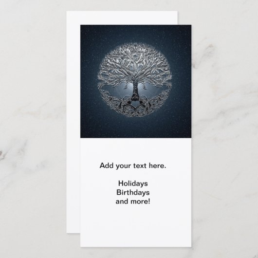 Blauwe hemel: Vreedzame nacht Feestdagenkaart (Voorkant / Achterkant)