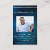 Blauwe hemel wit aangepaste foto begrafenis gebeds visitekaartje (Voorkant)