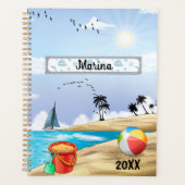Blauwe hemel zonnig tropisch strand aangepast planner (Voorkant)