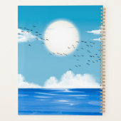 Blauwe hemel zonnig tropisch strand aangepast planner (Achterkant)