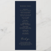 Blauwe Hemelbruiloft Programmakaart (Achterkant)