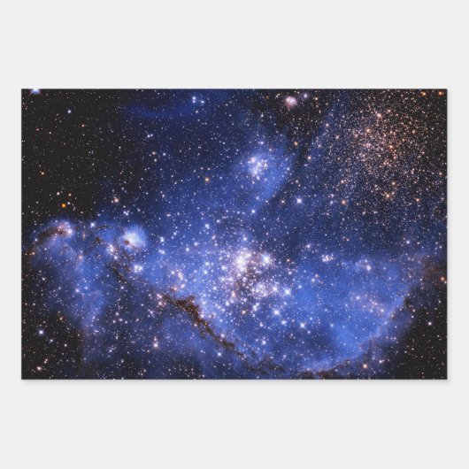Blauwe Hemelgalaxie Sterren Foto Inpakpapier Vel (Voorkant)