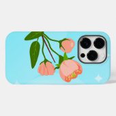 Blauwe hemelgradiënt met bloeiende veertak Case-Mate iPhone case (Achterkant (horizontaal))