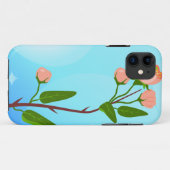 Blauwe hemelgradiënt met bloeiende veertak Case-Mate iPhone case (Achterkant (horizontaal))