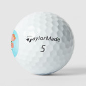Blauwe hemelgradiënt met bloeiende veertak golfballen (Logo)