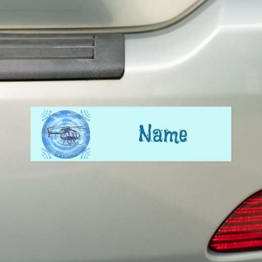 Blauwe hemelhelikopter-bumper sticker (Op auto)