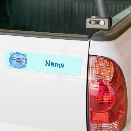 Blauwe hemelhelikopter-bumper sticker (Op Truck)