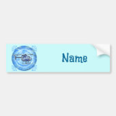 Blauwe hemelhelikopter-bumper sticker (Voorkant)