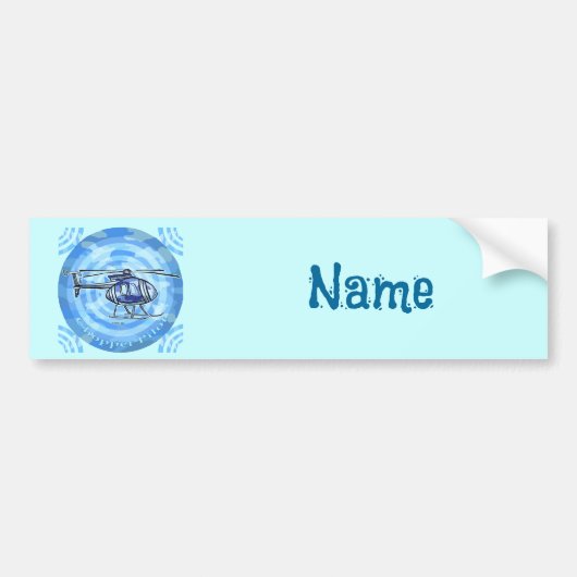 Blauwe hemelhelikopter-bumper sticker (Voorkant)