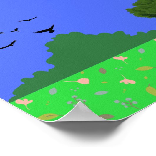 Blauwe hemelregenboog poster (Hoek)