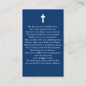 Blauwe Hemelse Begrafenis Gedenkteken Fotokaart Visitekaartje (Achterkant)