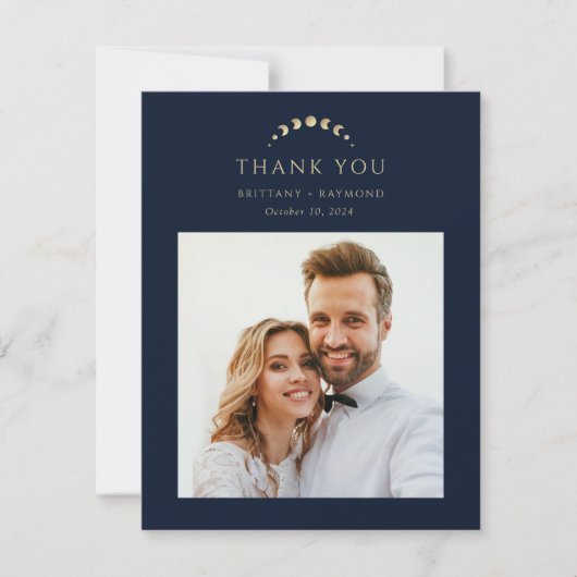 Blauwe Hemelse Bruiloft Dank u Kaart (Voorkant)