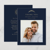 Blauwe Hemelse Bruiloft Dank u Kaart (Voorkant / Achterkant)