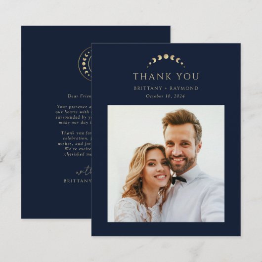 Blauwe Hemelse Bruiloft Dank u Kaart (Voorkant / Achterkant)