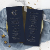 Blauwe hemelse bruiloft programmakaart