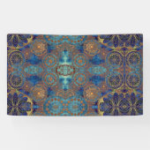 Blauwe hemelse Scroll Achtergrond YouTube Selfies Spandoek (Horizontaal)