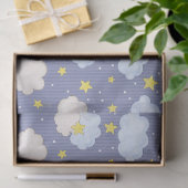 Blauwe Hemelse Sterren En Wolken Tissuepapier (Geschenk)