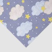 Blauwe Hemelse Sterren En Wolken Tissuepapier (Detail)