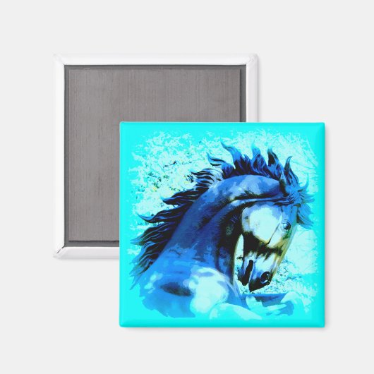 blauwe hengst magnet (Voorkant / Achterkant)