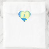 blauwe herentropische zonsopgang hart sticker (Tas)