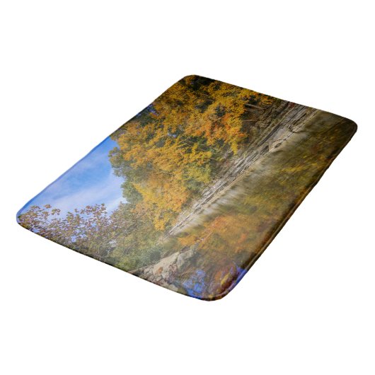 Blauwe herfst badmat (Gekanteld)