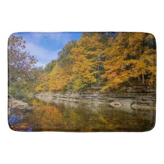 Blauwe herfst badmat (Voorkant)