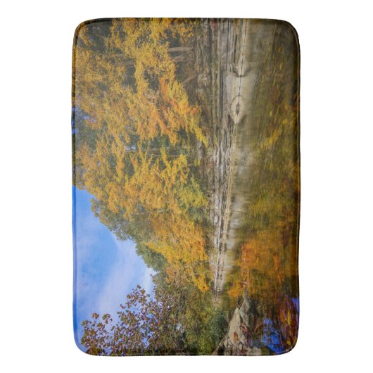 Blauwe herfst badmat (Voorkant Verticaal)