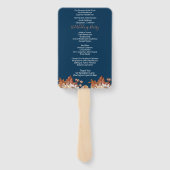 Blauwe Herfst Bloemen Boeket Trouwprogramma Hand F Handwaaier (Achterkant)