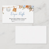 Blauwe Herfst Bloemen Pompoen Baby Luier Raffle Informatiekaartje (Voorkant / Achterkant)