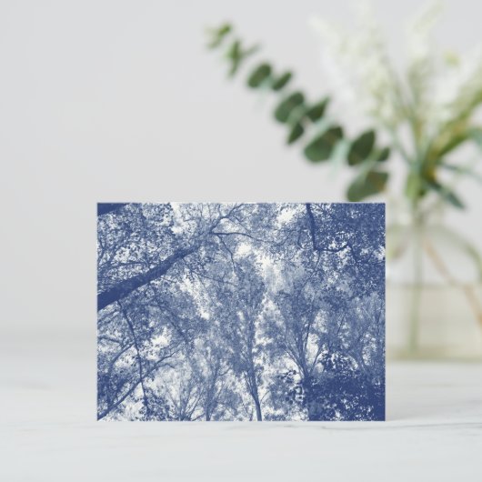 Blauwe herfst - Cyanotype-effect Briefkaart (Staand voorkant)