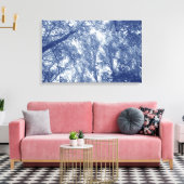 Blauwe herfst - Cyanotype-effect Canvas Afdruk (Insitu (Woonkamer))