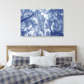 Blauwe herfst - Cyanotype-effect Canvas Afdruk (Insitu (Slaapkamer))