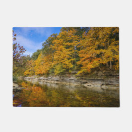 Blauwe herfst deurmat